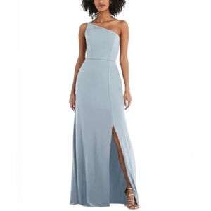 After Six One Shoulder Draped Cowl Maxi Dress In Mist 6849